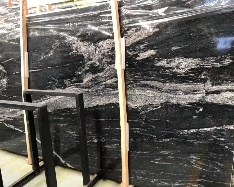 Natural Black Cosmic Granite Slab Natural Black Cosmic Granite Slab
